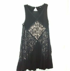 Black lace plus size dress